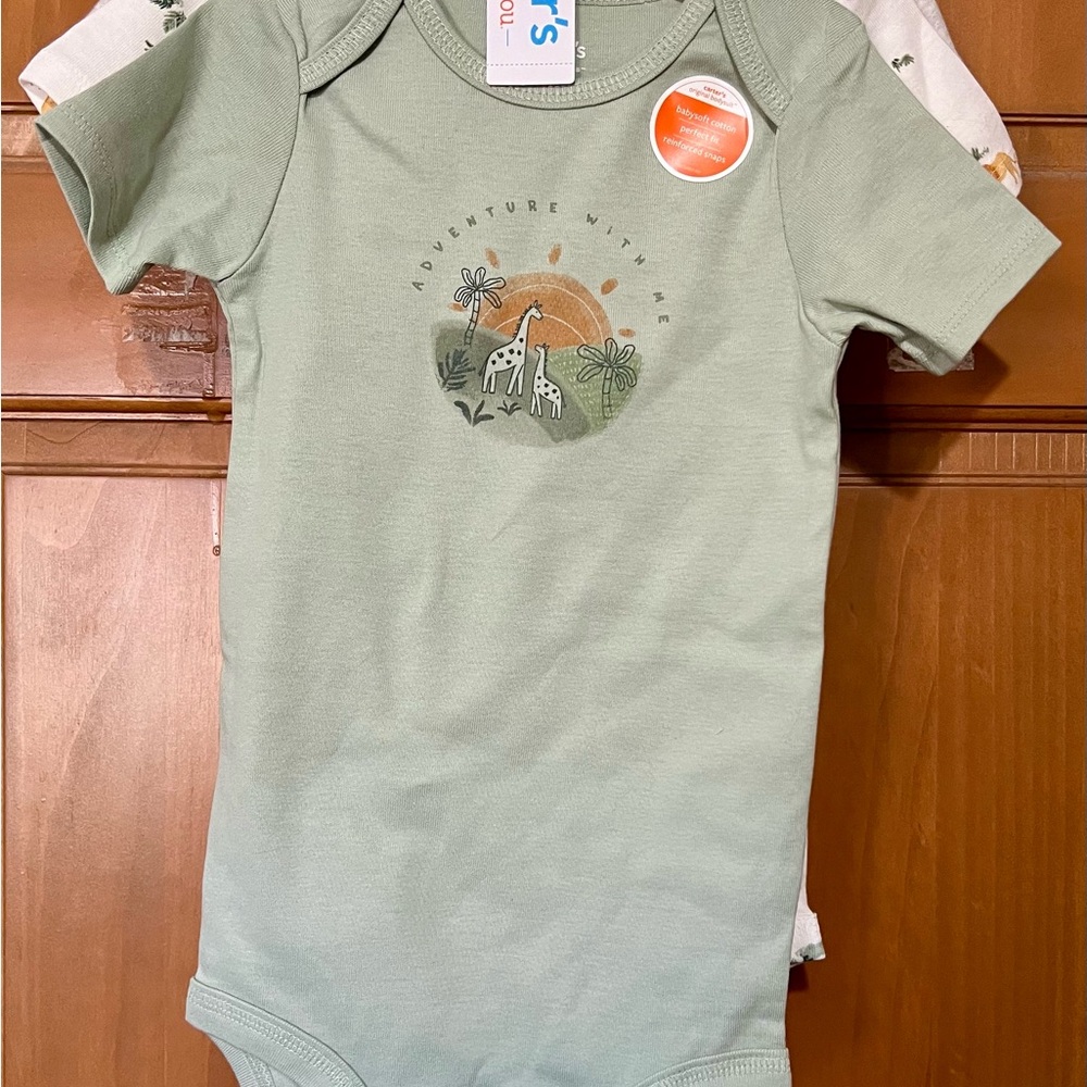 Carter's 3 Piece Set Animal Print Onesies, Sleepers, 24 Months